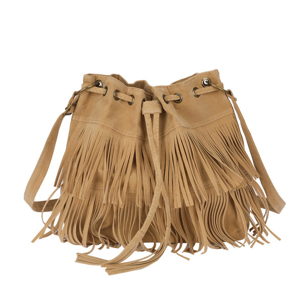 Bolso Bucket Retro con Cordón y Borlas - Estilo Europeo Minimalista - Image 6