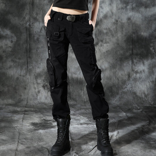Pantalones de Trabajo Rectos Cintura Alta Holgados para Mujer - Image 4