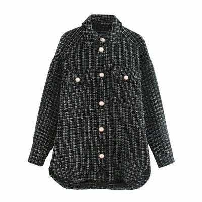 Camisa Vintage Oversized a Cuadros para Mujer - Estilo Otoño - Image 9