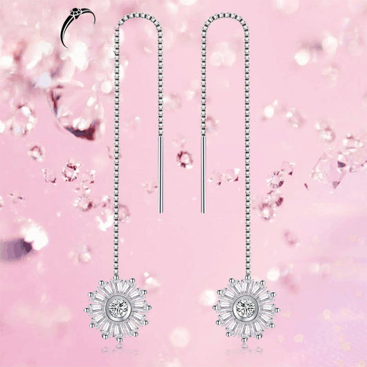 Aretes de Cristal Navideño con Borla - Diseño Copo de Nieve Elegante para Mujer - Image 6