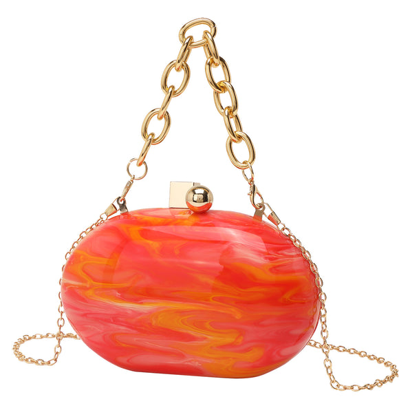 Bolso Bandolera de Cadena Acrílica Ovalada