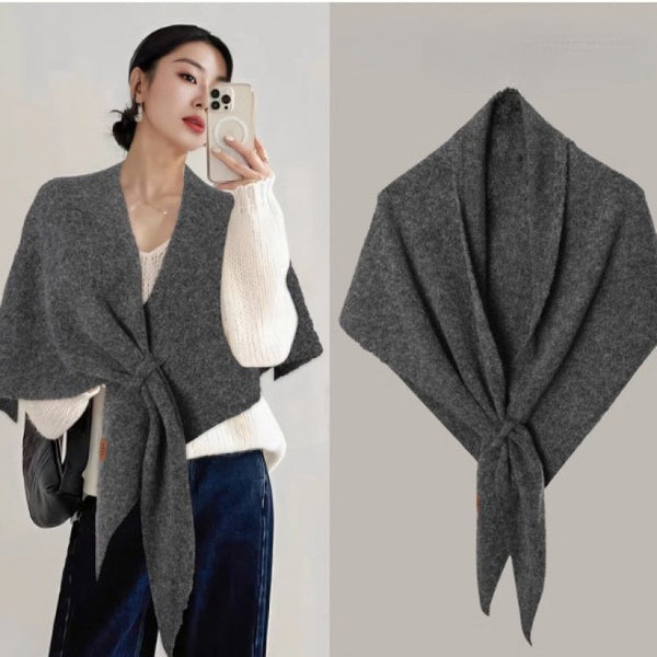 Pañoleta Triangular de Lana Pura para Otoño e Invierno