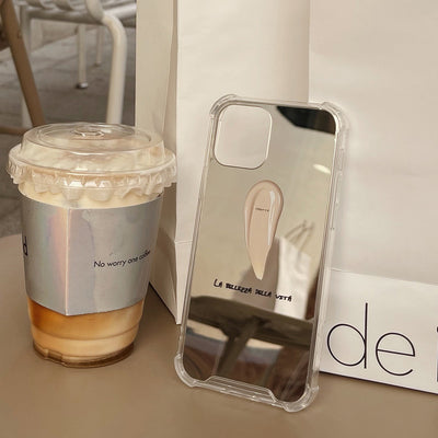 Funda Espejo para iPhone con Acabado Crema - Diseño Elegante y Protector - Image 3