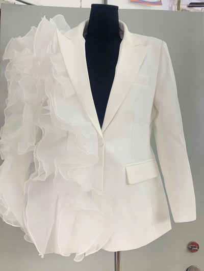 Blazer Mujer Diseño Asimétrico con Volantes en Tul - Image 6