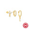 Simple Ins Estilo S925 Loving Heart In Sterling Plateado Dripping Turquoise 3 Dorado 3 Sets 925 Plateado