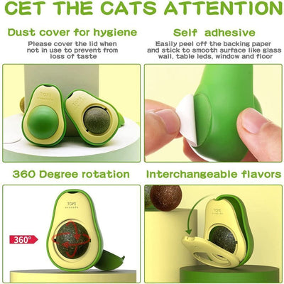 Juguete Interactivo de Aguacate con Catnip para Limpieza Dental Felina - Image 5