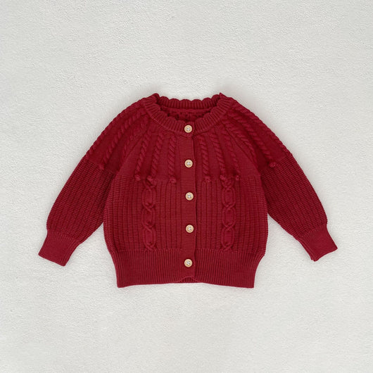 Conjunto de Dos Piezas: Enterizo Tejido con Bolas de Burbujas y Abrigo para Bebé Niña - Image 24
