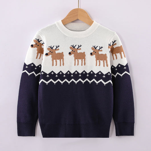Suéter Navideño Infantil Tejido Grueso con Diseño de Reno - Image 8