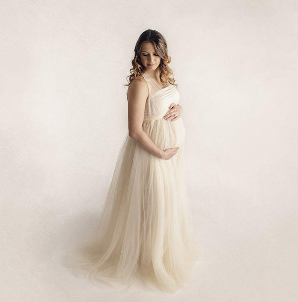 Vestido Maternal de Gasa Elástica para Lactancia