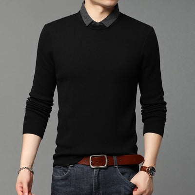 Suéter Hombre con Cuello Falso Dos Piezas - Image 12