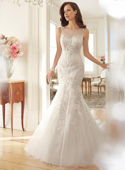 Vestido de Novia Ajustado con Cola de Sirena - Image 9