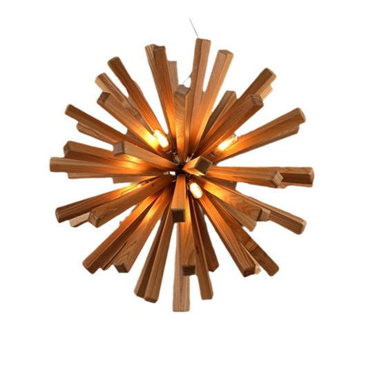 Lámpara Colgante Nórdica de Madera Maciza - Diseño Artístico Versátil - Image 5