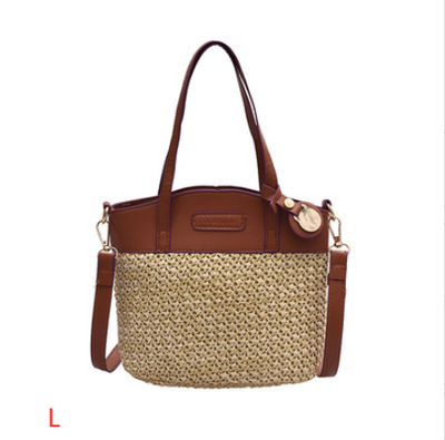 Bolsa de Playa Tejida con Asa - Bolso Mensajero Portátil de Fibra Natural - Image 7
