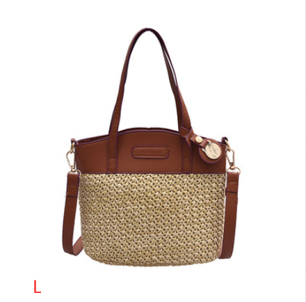 Bolsa de Playa Tejida con Asa - Bolso Mensajero Portátil de Fibra Natural - Image 7