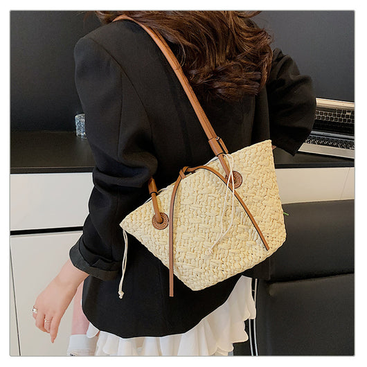 Bolsa Tejida de Gran Capacidad Multiuso con Asa de Hombro - Image 10