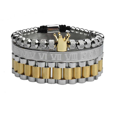 Pulsera de Acero Inoxidable para Hombre con Piña y Texto Romano - Image 4