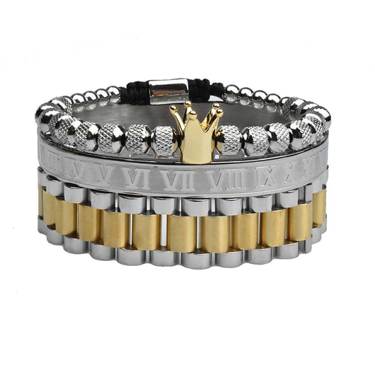 Pulsera de Acero Inoxidable para Hombre con Piña y Texto Romano - Image 4