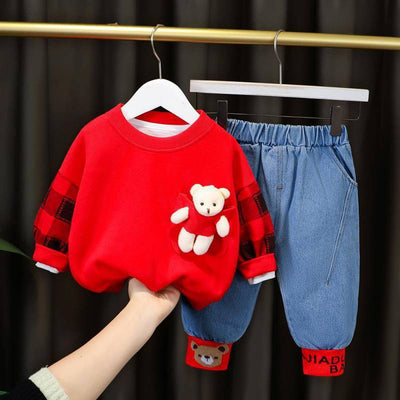 Conjunto de Suéter Infantil Trendy de Estilo Internacional