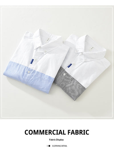 Camisa Patchwork de Manga Larga para Hombre - Image 9