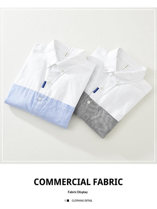 Camisa Patchwork de Manga Larga para Hombre - Image 9