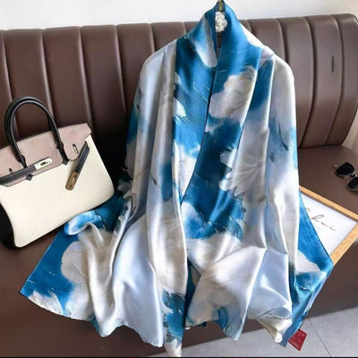 Chal Cheongsam de Seda Satinada con Protección Solar y Tecnología Refrescante - Image 2
