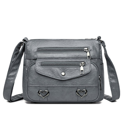Bolso Bandolera de Cuero Texturizado Retro Gran Capacidad - Image 9