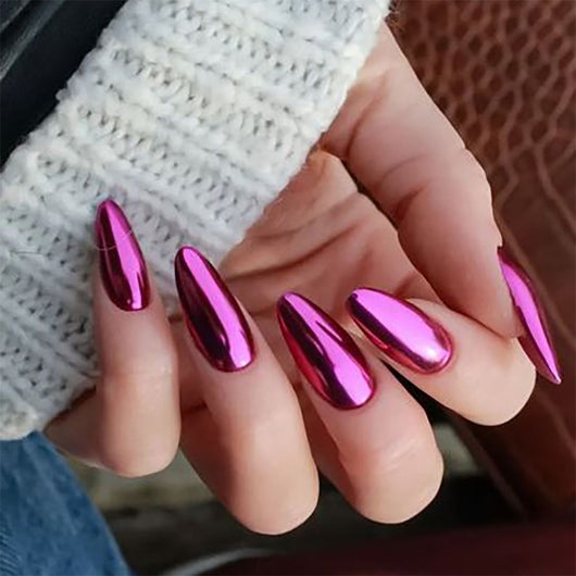 Uñas Postizas de Almendra con Revestimiento Electroplaqueado - Estilo Europeo y Americano - Image 30