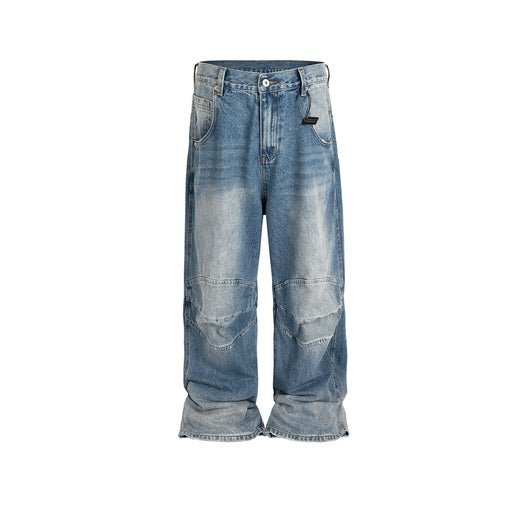 Jeans Baggy Plisados Lavado Blanco Azul - Image 4