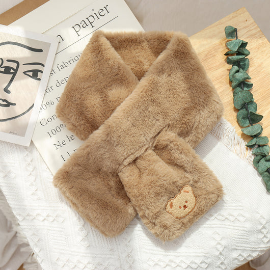 Bufanda Térmica Estilo Coreano con Oso Peluche - Versátil para Invierno - Image 27