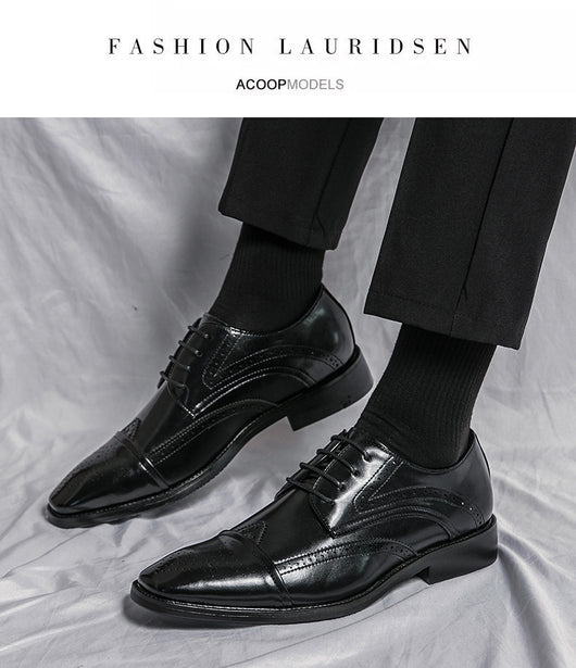 Zapatos de Cuero Clásico Estilo Británico Talla Grande - Cordones Bajos - Image 9