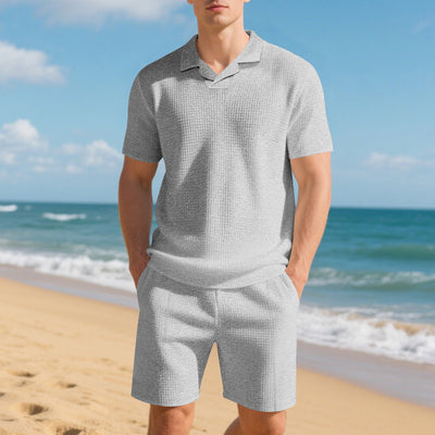 Conjunto Casual de Polo Holgado y Shorts para Hombre - Image 10