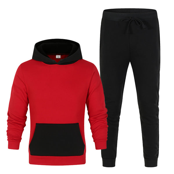 Conjunto Deportivo de 2 Piezas con Contraste de Colores - Sudadera y Pantalón