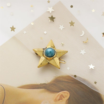 Pasador de Cabello Estrella de Cinco Puntas con Perla Vintage - Image 7