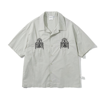 Camisa Cargo Retro con Bordados Divertidos - Estilo Casual de Verano - Image 29