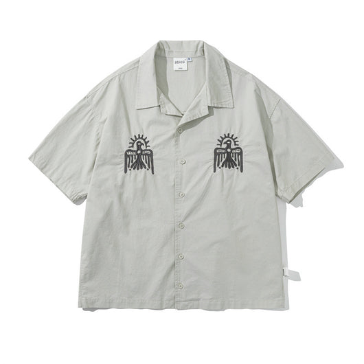 Camisa Cargo Retro con Bordados Divertidos - Estilo Casual de Verano - Image 29