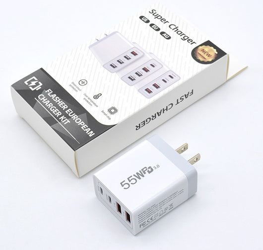 Cargador USB Multi-Puerto 55W - Carga Rápida para Múltiples Dispositivos - Image 11