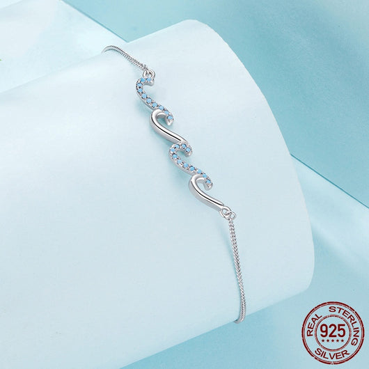 Pulsera Tobillera de Plata Esterlina S925 Azul HAILANG - Image 3