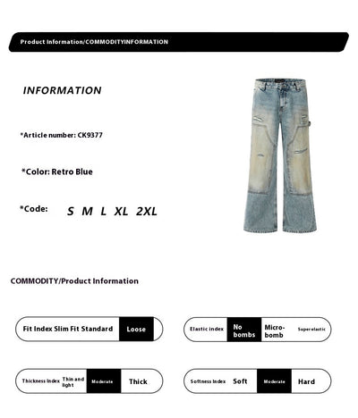 Jeans Rectos Vintage Desteñidos Estilo Americano - Image 8