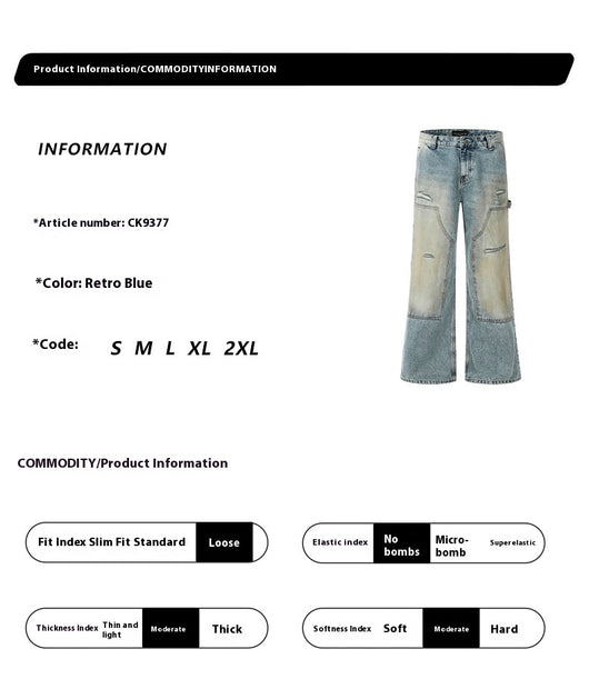 Jeans Rectos Vintage Desteñidos Estilo Americano - Image 8