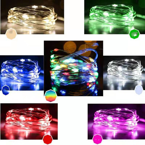 Guirnalda de Luces LED con Alambre de Cobre - 3 Pilas AA