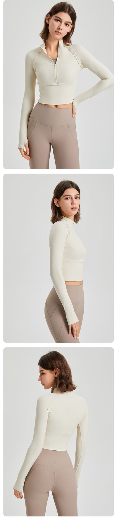 Conjunto de Yoga Entallado con Cierre Frontal - Tela de Secado Rápido para Otoño - Image 12
