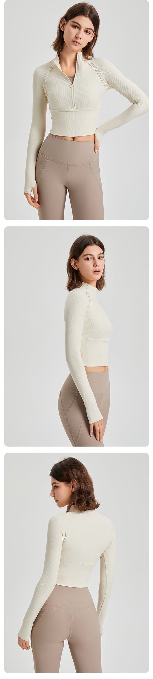 Conjunto de Yoga Entallado con Cierre Frontal - Tela de Secado Rápido para Otoño - Image 12