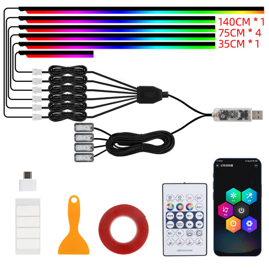 Luz Ambiental LED para Interior de Auto con Control de Color - Image 12