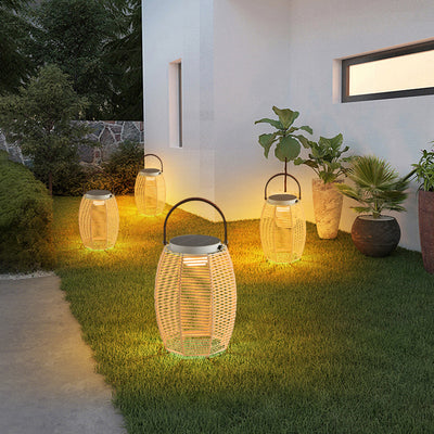 Lámpara Solar de Jardín Tejida Moderna - Iluminación Impermeable para Terrazas y Villas - Image 3