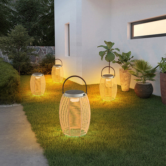 Lámpara Solar de Jardín Tejida Moderna - Iluminación Impermeable para Terrazas y Villas - Image 3