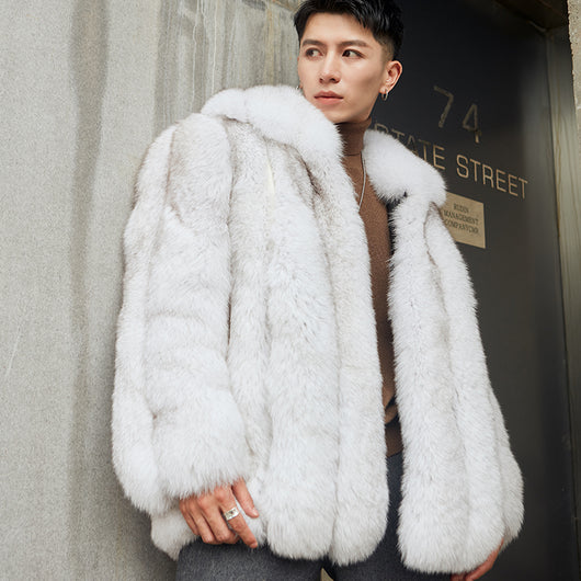 Abrigo de Invierno para Hombre con Detalles de Piel - Estilo Personalidad