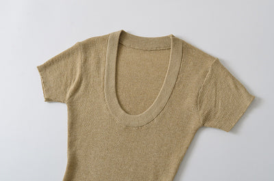 Blusa Ajustada de Lana Estilo Europeo - Cuello Redondo Liso y Elástico - Image 25