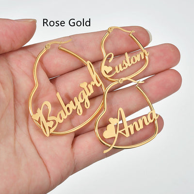 Aretes Personalizados de Corazón Melocotón con Iniciales en Alfabeto Inglés - Image 7