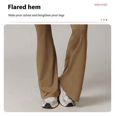 Pantalones Yoga Plisados Cintura Alta para Mujer - Diseño Acampanado Versátil - Image 30