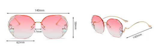 Gafas de Sol Mujer Sin Marco con Corte Diamante - Image 12